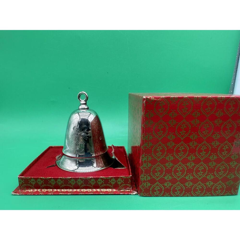 Vintage W. Bell Co Warwick  Silverplate 1987 Musical Christmas Bell Ornament